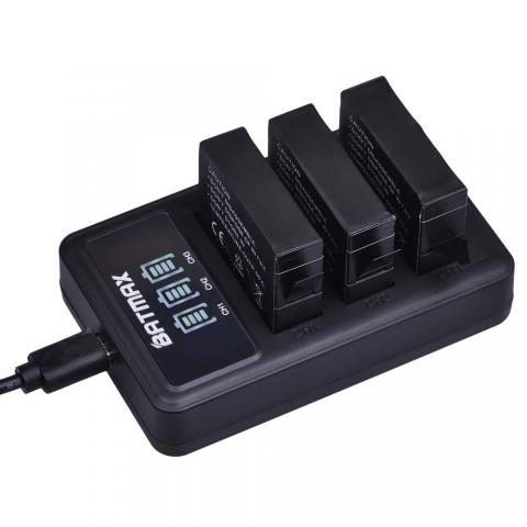Batmax 3Packs AHDBT-401 1500mAh Battery + LED 3Slots USB Charger for Original Gopro Hero 4