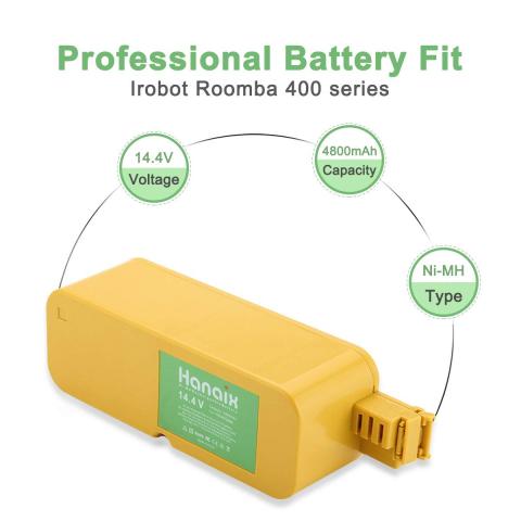 Hanaix High-Capacity 4800mAh Battery for iRobot Roomba 400 Series