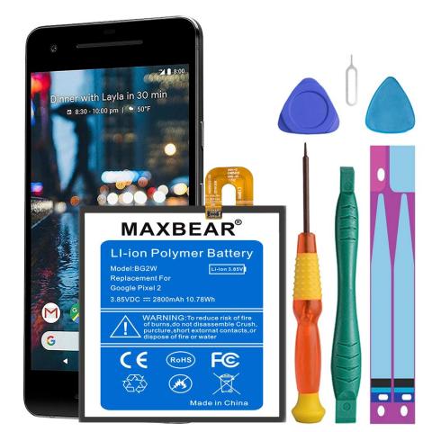 MAXBEAR 2800mAh Li-Polymer Battery BG2W Replacement for HTC Google Pixel 2 (5.0'') G011A-B