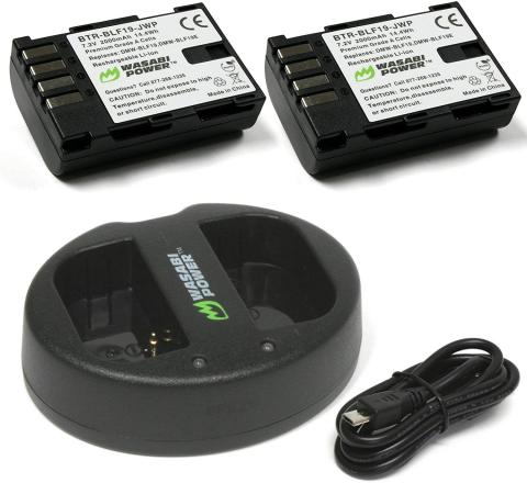 Wasabi Power Battery 2-Pack and Dual USB Charger for Panasonic Dmw-BLF19