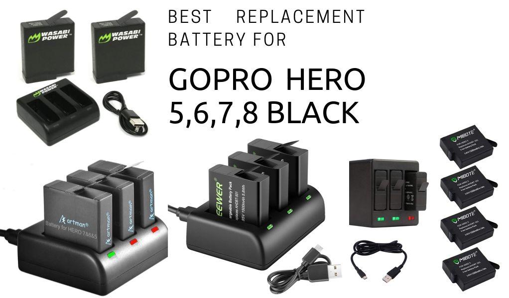 Best replacement battery for GoPro Hero 5 Black, Hero 6 Black, Hero 7 Black and Hero 8 Black