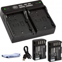 BM Premium 2-Pack of DMW-BLF19, DMW-BLF19e, DMW-BLF19PP Batteries and Dual Battery Charger for Panasonic Lumix DC-GH5 Digital Camera