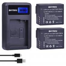 Batmax 2Pcs DMW-BLC12 DMW-BLC12E + USB LCD Charger for Panasonic DMW-BLC12 