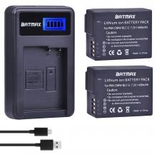 Batmax 2Pcs DMW-BLC12 DMW-BLC12E + USB LCD Charger for Panasonic DMW-BLC12