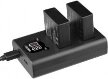 Grepro DMW-BLG10 Dual USB LCD Battery Charger with 2 Pack Battery for Panasonic DMC-LX100